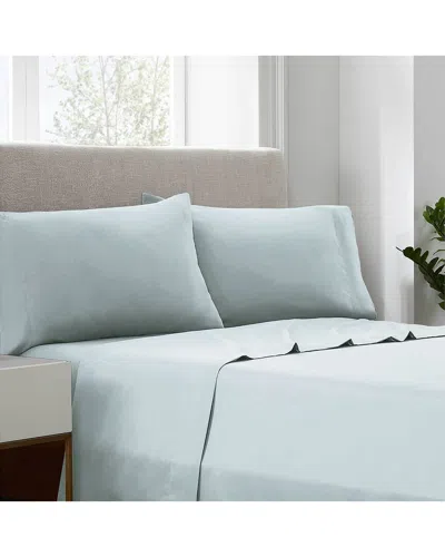 Linum Home Textiles Cotton 400tc Solid Sateen Sheet Set In Blue