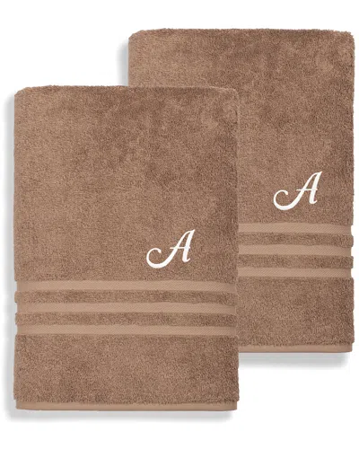 Linum Home Textiles Denzi 2pc Monogrammed Bath Sheet Set