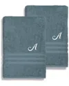 LINUM LINUM HOME TEXTILES DENZI 2PC MONOGRAMMED BATH SHEET SET