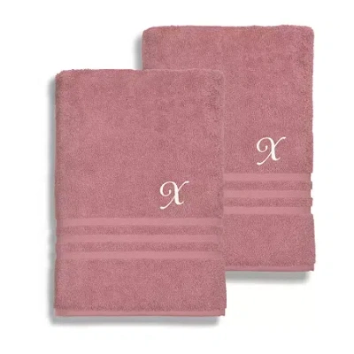 Linum Home Textiles Denzi Monogram Towel Collection 2-pc. Bath Sheet In Pink