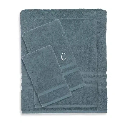 Linum Home Textiles Denzi Monogram Towel Collection 4-pc. Bath Towel Set In Blue