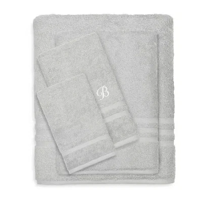 Linum Home Textiles Denzi Monogram Towel Collection 4-pc. Bath Towel Set In Gray