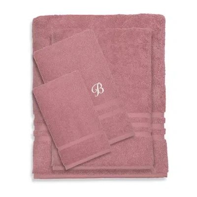 Linum Home Textiles Denzi Monogram Towel Collection 4-pc. Bath Towel Set In Pink
