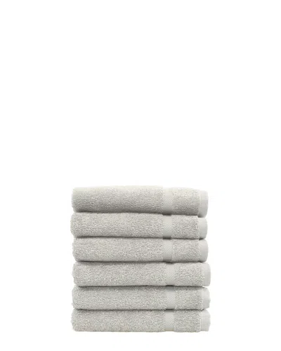 Linum Home Textiles Denzi Set Of 6 Washcloths In Gray