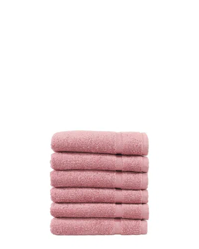 Linum Home Textiles Denzi Set Of 6 Washcloths In Brown