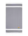Linum Home Textiles Diamond Rainbow Heart Beach Towel In Grey
