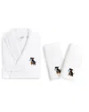 Linum Home Textiles Dnu  Christmas Dog Turkish Cotton Hand Towels & Terry Bathrobe Set