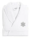 Linum Home Textiles Dnu  Grey Snow Flake Turkish Cotton Terry Bathrobe