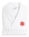 Linum Home Textiles Dnu  Red Snow Flake Turkish Cotton Terry Bathrobe