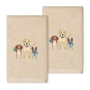 Linum Home Textiles Dogs Embroidered 2-pc. Hand Towel In Neutral