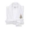 Linum Home Textiles Embroidered Christmas Tree Waffle Terry Bathrobe Unisex Adult Waffle Long Sleeve Long Length Robe In White