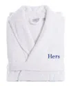 Linum Home Textiles Embroidered Hers Terry Bathrobe In White