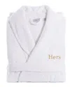 Linum Home Textiles Embroidered Hers Terry Bathrobe In White
