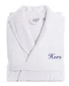 Linum Home Textiles Embroidered Hers Terry Bathrobe In White