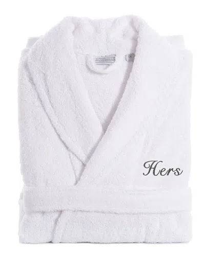 Linum Home Textiles Embroidered Hers Terry Bathrobe