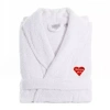 Linum Home Textiles Embroidered I Love You Mom Terry Bathrobe Unisex Adult Terry Cloth Long Sleeve Long Length Robe In White