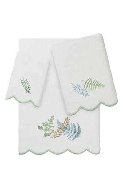 Linum Home Textiles Fern Toss Scallop 3-piece Towel Set In Multi