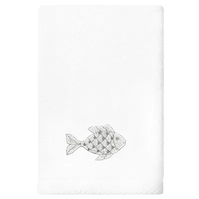 Linum Home Textiles Figi 3pc Embellished Towel Set 3 Piece Turkish Cotton Towel Set In Black