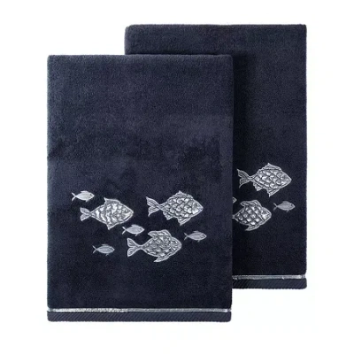 Linum Home Textiles Figi Embellished 2-pc. Bath Towel Set In Blue