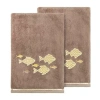 Linum Home Textiles Figi Embellished 2-pc. Bath Towel Set In Brown