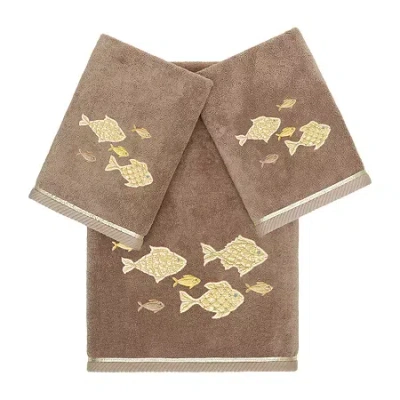 Linum Home Textiles Figi Embellished 3-pc. Bath Towel Set In Brown