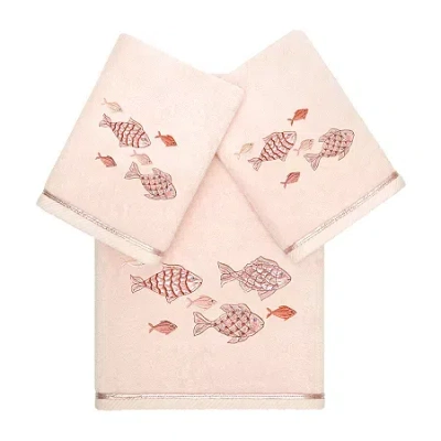 Linum Home Textiles Figi Embellished 3-pc. Bath Towel Set In Pink