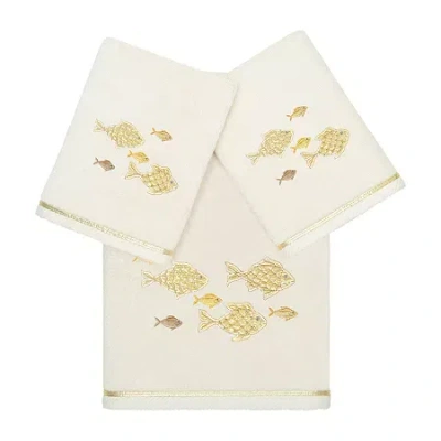Linum Home Textiles Figi Embellished 3-pc. Bath Towel Set In White
