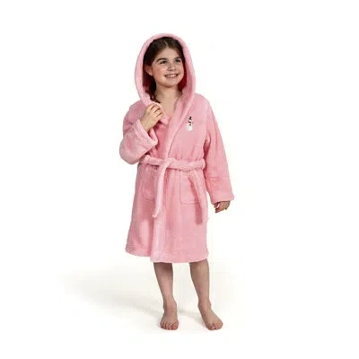 Linum Home Textiles Fleece Mid-calf Bathrobe With Pockets And Hood In Pink