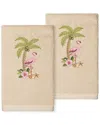 Linum Home Textiles Flora Embroidered 2-pc. Hand Towel In Sand
