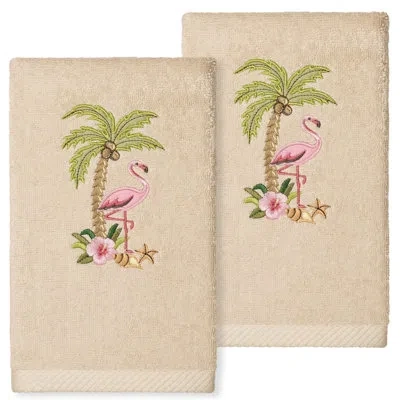 Linum Home Textiles Flora Turkish Cotton Hand Towel In Sand