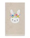 Linum Home Textiles Flower Crown Embroidered Luxury 100% Turkish Cotton Hand Towel In Sand