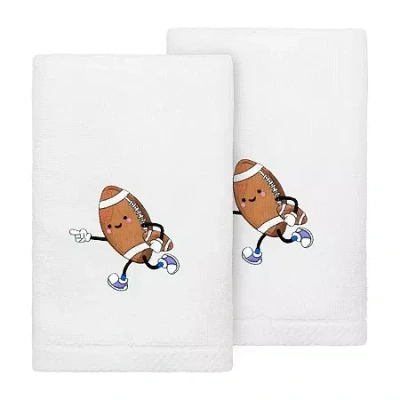 Linum Home Textiles Football Player 2-pc. Embellished Hand Towel In Sand