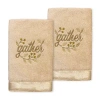Linum Home Textiles Gather Embroidered 2-pc. Hand Towel In Brown