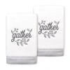 Linum Home Textiles Gather Embroidered 2-pc. Hand Towel In White