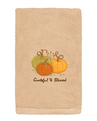 Linum Home Textiles Grateful & Blessed Turkish Cotton Hand Towel In Sand