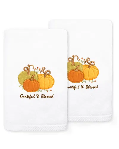Linum Home Textiles Grateful & Blessed Turkish Cotton Hand Towel In White