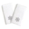 Linum Home Textiles Grey Snow Flake 2-pc. Hand Towel In White