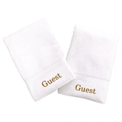 Linum Home Textiles Guest 2 Piece Turkish Cotton Towel Set In White