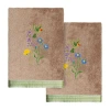 Linum Home Textiles Hada 2-pc. Embellished Hand Towel In Brown