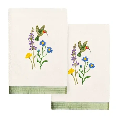 Linum Home Textiles Hada 2-pc. Embellished Hand Towel In Neutral
