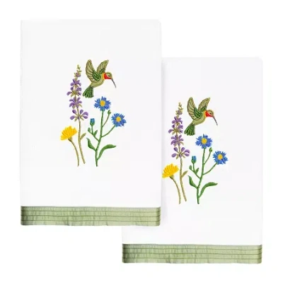 Linum Home Textiles Hada 2-pc. Embellished Hand Towel In White