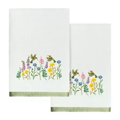 Linum Home Textiles Hada Embellished 2-pc. Bath Towel Set In Blue