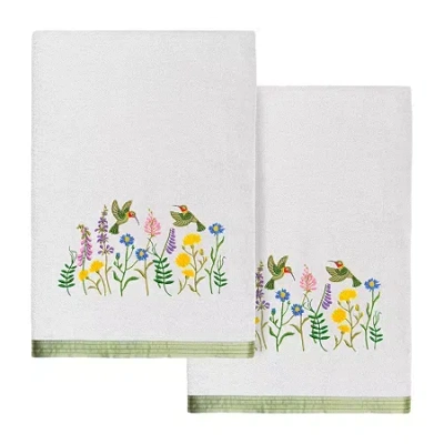 Linum Home Textiles Hada Embellished 2-pc. Bath Towel Set In White