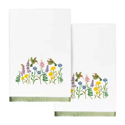 Linum Home Textiles Hada Embellished 2-pc. Bath Towel Set In White