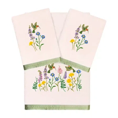 Linum Home Textiles Hada Embellished 3-pc. Bath Towel Set In Pink