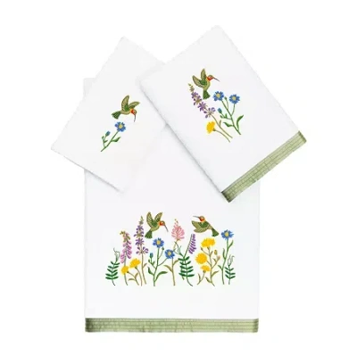 Linum Home Textiles Hada Embellished 3-pc. Bath Towel Set In White
