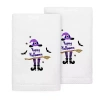 Linum Home Textiles Halloween 2-pc. Embellished Hand Towel In White