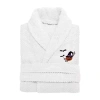 Linum Home Textiles Halloween Herringbone Bathrobe Unisex Adult Long Sleeve Long Length Robe In White