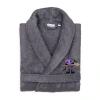 Linum Home Textiles Halloween Terry Bathrobe Unisex Adult Terry Cloth Long Sleeve Long Length Robe In Gray
