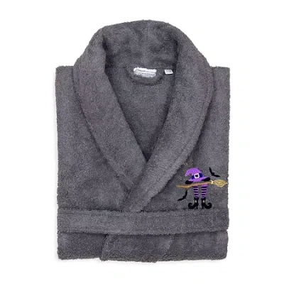 Linum Home Textiles Halloween Terry Bathrobe Unisex Adult Terry Cloth Long Sleeve Long Length Robe In Gray